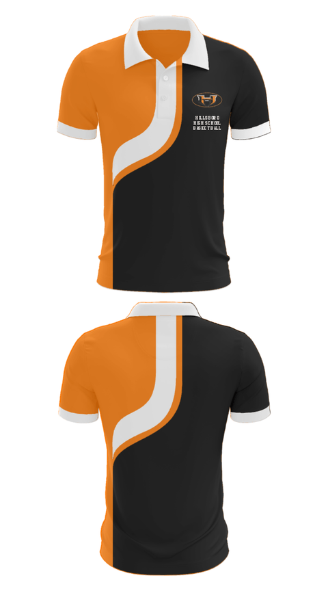 Short Sleeve Performance Polo, Hillsboro High School Basketball, Men's Basketball, Teamtime, Team time, sublimation, custom sports apparel, team uniforms, spirit wear, spiritwear, sports uniforms, custom shirts, team store, custom team store, fundraiser sports, apparel fundraiser