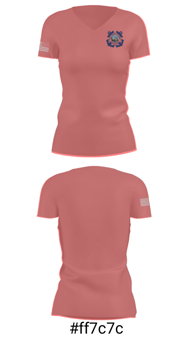 Women's Short Sleeve Vneck Shirt, , Coast Guard, Teamtime, Team time, sublimation, custom sports apparel, team uniforms, spirit wear, spiritwear, sports uniforms, custom shirts, team store, custom team store, fundraiser sports, apparel fundraiser