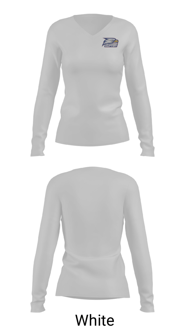 Women's Long Sleeve Vneck Shirt, Fellowship Baptist Academy, Spirit Store, Teamtime, Team time, sublimation, custom sports apparel, team uniforms, spirit wear, spiritwear, sports uniforms, custom shirts, team store, custom team store, fundraiser sports, apparel fundraiser