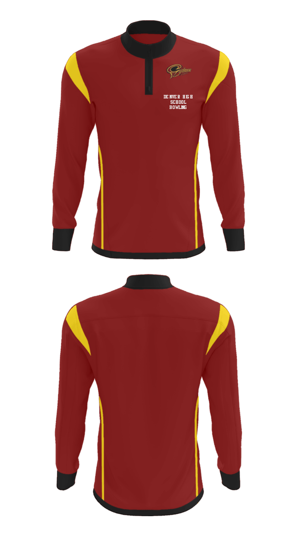 Quarter Zip Jacket, Denver High School Bowling, Bowling, Teamtime, Team time, sublimation, custom sports apparel, team uniforms, spirit wear, spiritwear, sports uniforms, custom shirts, team store, custom team store, fundraiser sports, apparel fundraiser