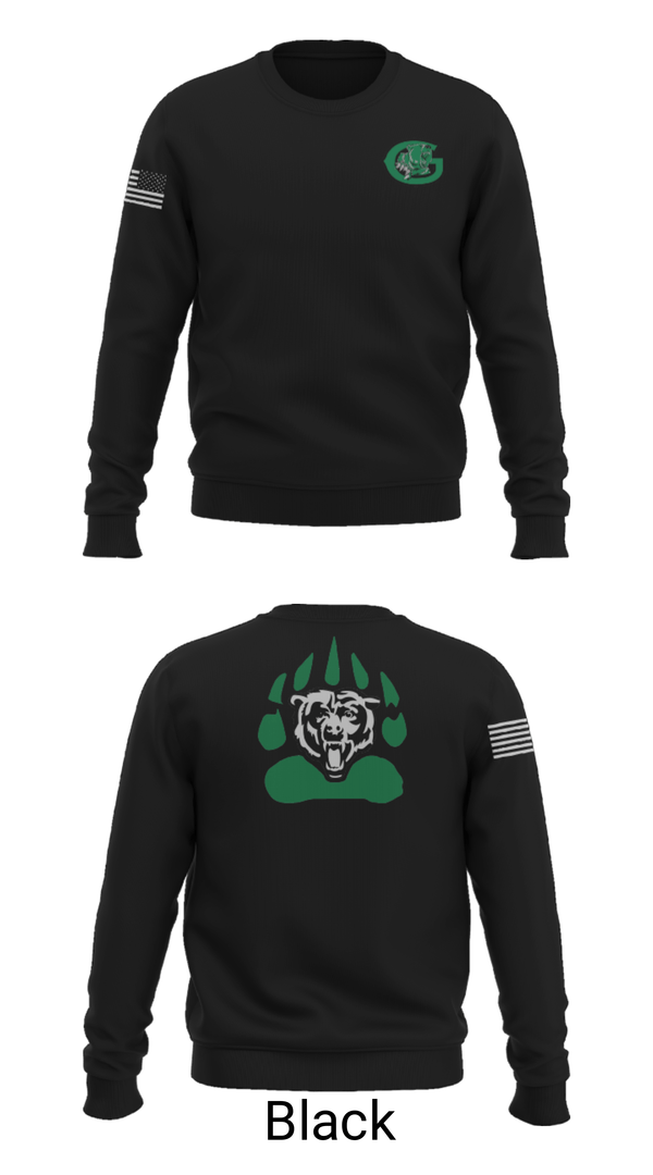 Crew Neck Sweatshirt, Gold-Burg High School Basketball, Women's Basketball, Teamtime, Team time, sublimation, custom sports apparel, team uniforms, spirit wear, spiritwear, sports uniforms, custom shirts, team store, custom team store, fundraiser sports, apparel fundraiser