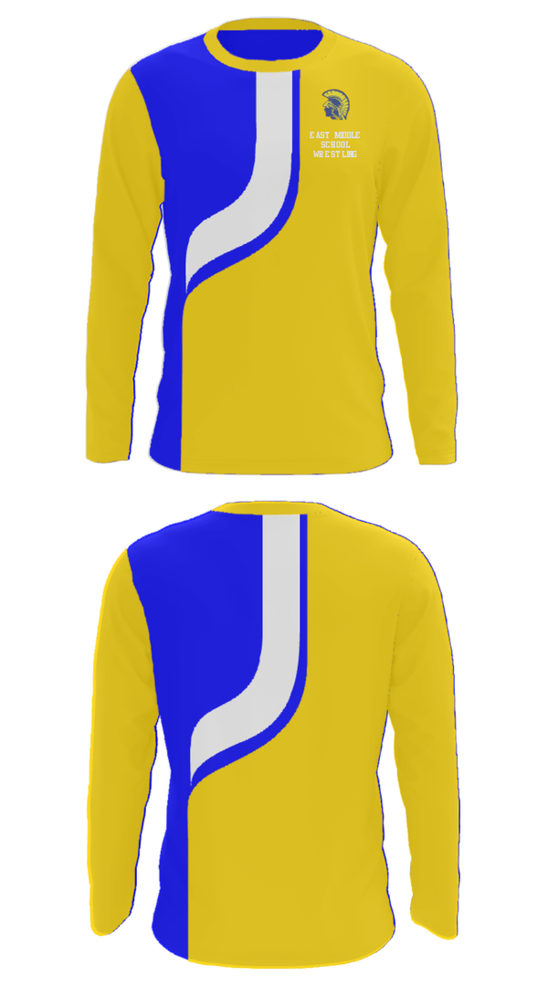 Long Sleeve Performance Shirt, East Middle School Wrestling, Wrestling, Teamtime, Team time, sublimation, custom sports apparel, team uniforms, spirit wear, spiritwear, sports uniforms, custom shirts, team store, custom team store, fundraiser sports, apparel fundraiser