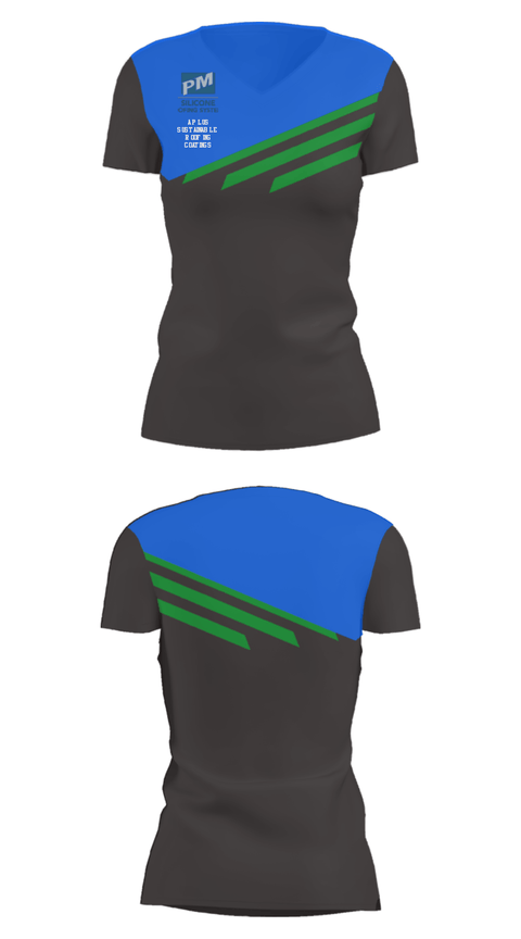 Women's Short Sleeve Vneck Shirt, sA Plus Sustainable Roofing Coatings, , Teamtime, Team time, sublimation, custom sports apparel, team uniforms, spirit wear, spiritwear, sports uniforms, custom shirts, team store, custom team store, fundraiser sports, apparel fundraiser