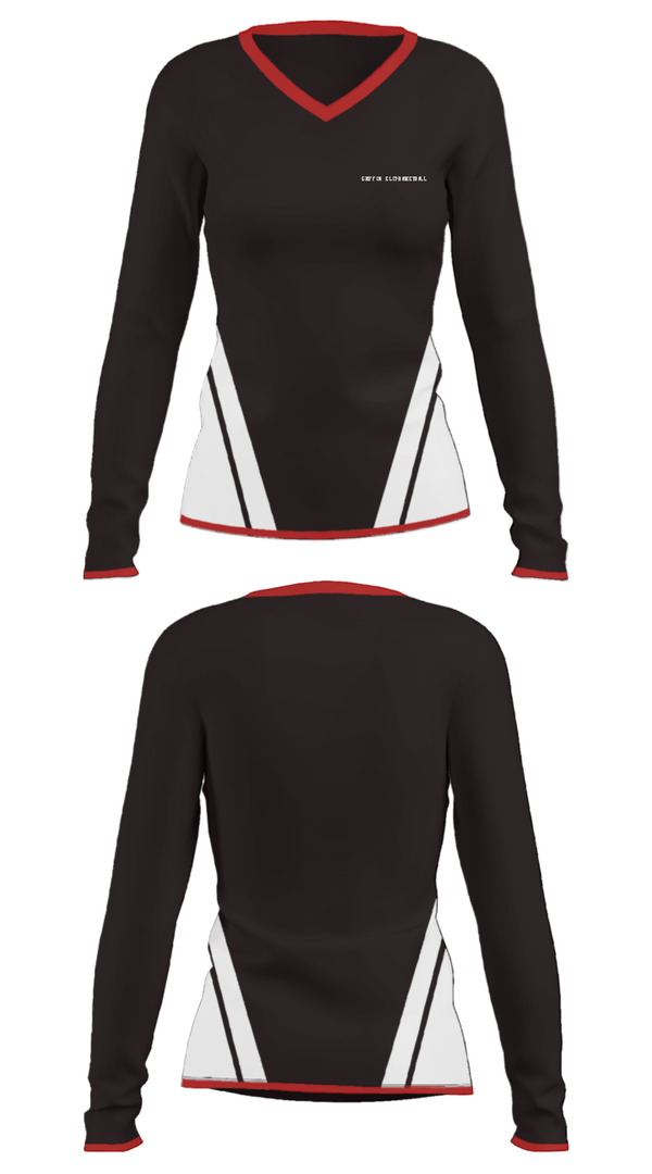 Women's Long Sleeve Vneck Shirt, Griffin Elit-Basketball, Men's Basketball, Teamtime, Team time, sublimation, custom sports apparel, team uniforms, spirit wear, spiritwear, sports uniforms, custom shirts, team store, custom team store, fundraiser sports, apparel fundraiser