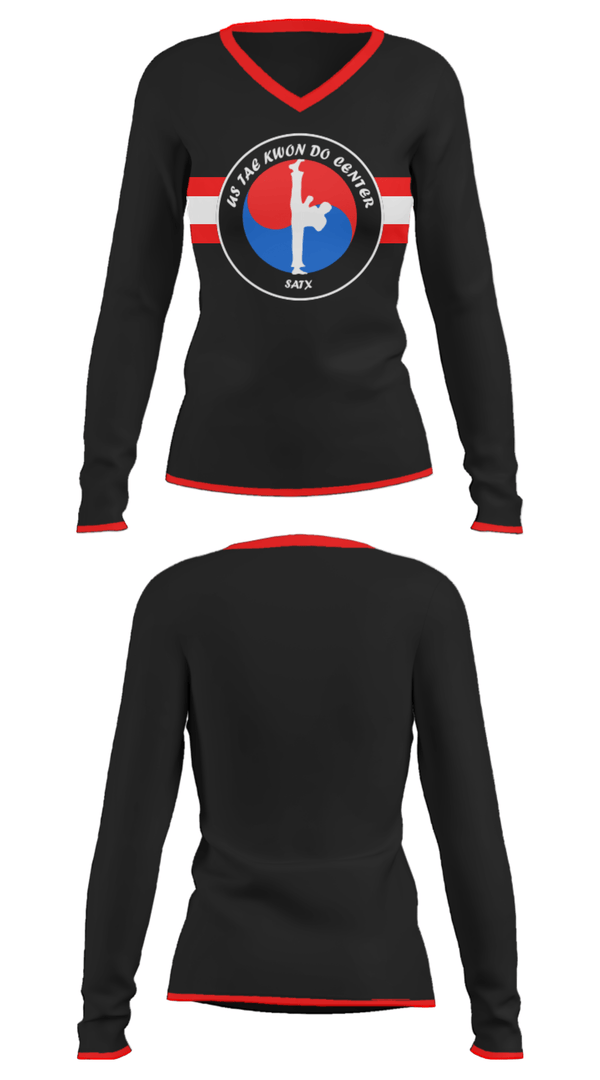 Women's Long Sleeve Vneck Shirt, USTKDC, Wrestling, Teamtime, Team time, sublimation, custom sports apparel, team uniforms, spirit wear, spiritwear, sports uniforms, custom shirts, team store, custom team store, fundraiser sports, apparel fundraiser