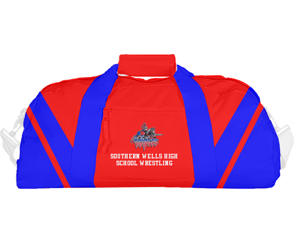 Duffle Bag, Southern Wells High School Wrestling, Wrestling, Teamtime, Team time, sublimation, custom sports apparel, team uniforms, spirit wear, spiritwear, sports uniforms, custom shirts, team store, custom team store, fundraiser sports, apparel fundraiser