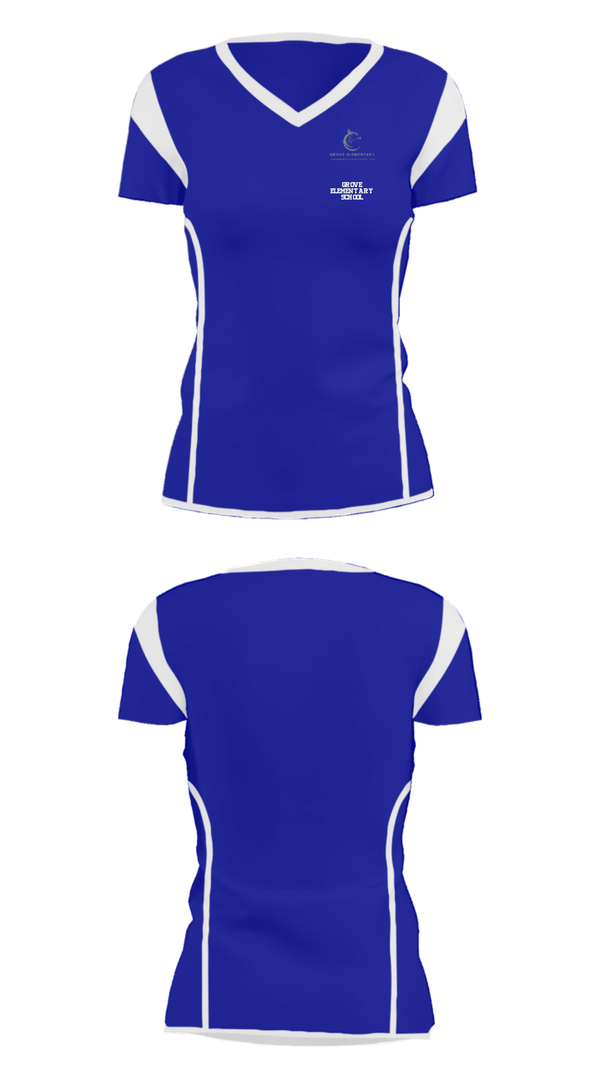 Women's Short Sleeve Vneck Shirt, Grove Elementary School, Spirit Store, Teamtime, Team time, sublimation, custom sports apparel, team uniforms, spirit wear, spiritwear, sports uniforms, custom shirts, team store, custom team store, fundraiser sports, apparel fundraiser