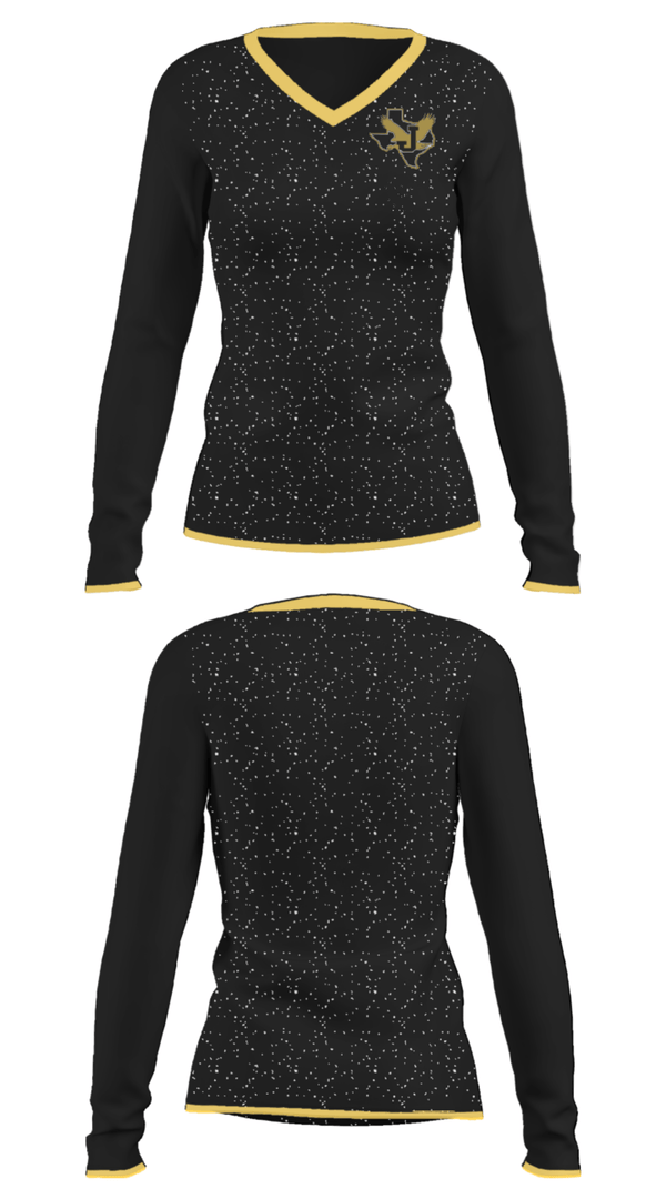 Women's Long Sleeve Vneck Shirt, Junction Middle School, Spirit Store, Teamtime, Team time, sublimation, custom sports apparel, team uniforms, spirit wear, spiritwear, sports uniforms, custom shirts, team store, custom team store, fundraiser sports, apparel fundraiser