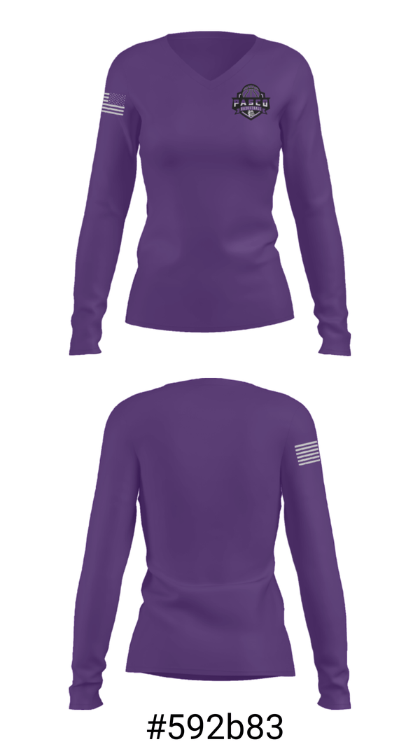 Women's Long Sleeve Vneck Shirt, Pasco Basketball Club Pbc, Men's Basketball, Teamtime, Team time, sublimation, custom sports apparel, team uniforms, spirit wear, spiritwear, sports uniforms, custom shirts, team store, custom team store, fundraiser sports, apparel fundraiser