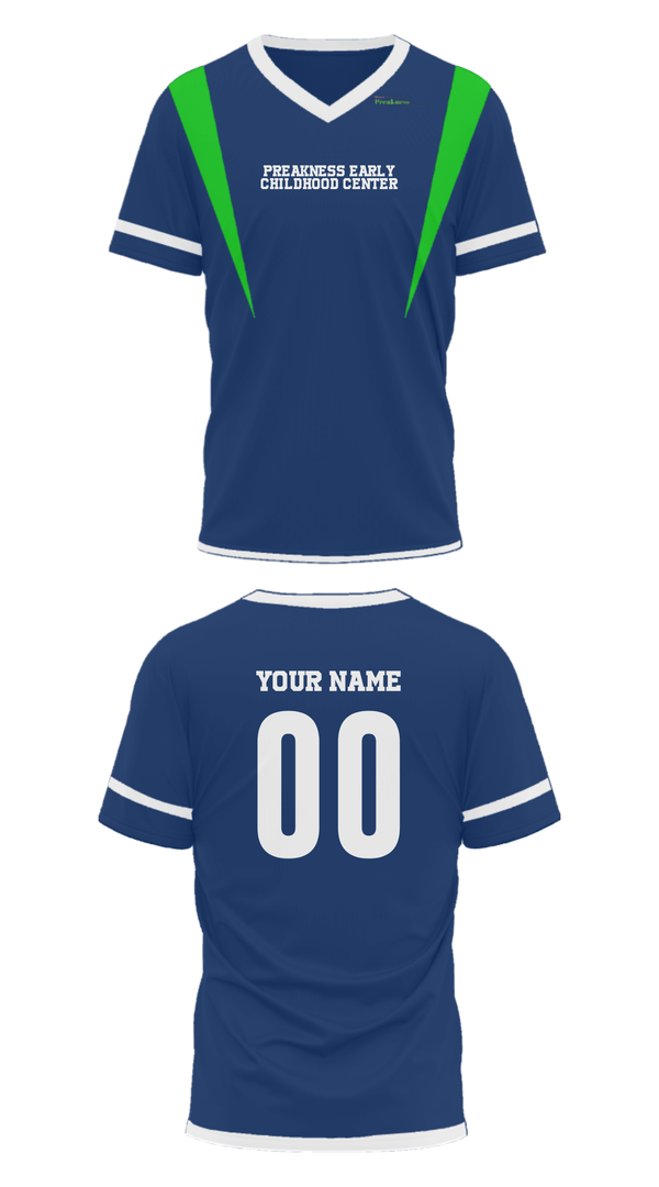 Mens Soccer Jersey, Preakness Early Childhood Center, Spirit Store, Teamtime, Team time, sublimation, custom sports apparel, team uniforms, spirit wear, spiritwear, sports uniforms, custom shirts, team store, custom team store, fundraiser sports, apparel fundraiser