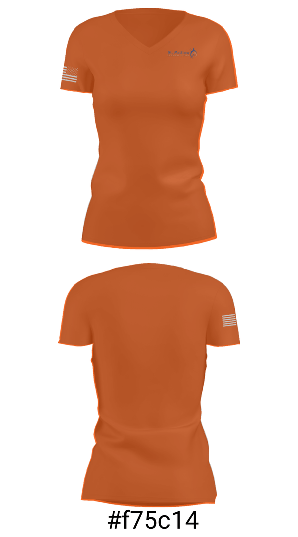 Women's Short Sleeve Vneck Shirt, St Matthews Lutheran School, Spirit Store, Teamtime, Team time, sublimation, custom sports apparel, team uniforms, spirit wear, spiritwear, sports uniforms, custom shirts, team store, custom team store, fundraiser sports, apparel fundraiser