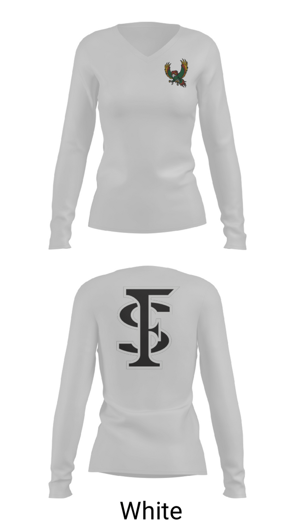 Women's Long Sleeve Vneck Shirt, Lawrence Free State High School Gymnastics, Spirit Store, Teamtime, Team time, sublimation, custom sports apparel, team uniforms, spirit wear, spiritwear, sports uniforms, custom shirts, team store, custom team store, fundraiser sports, apparel fundraiser