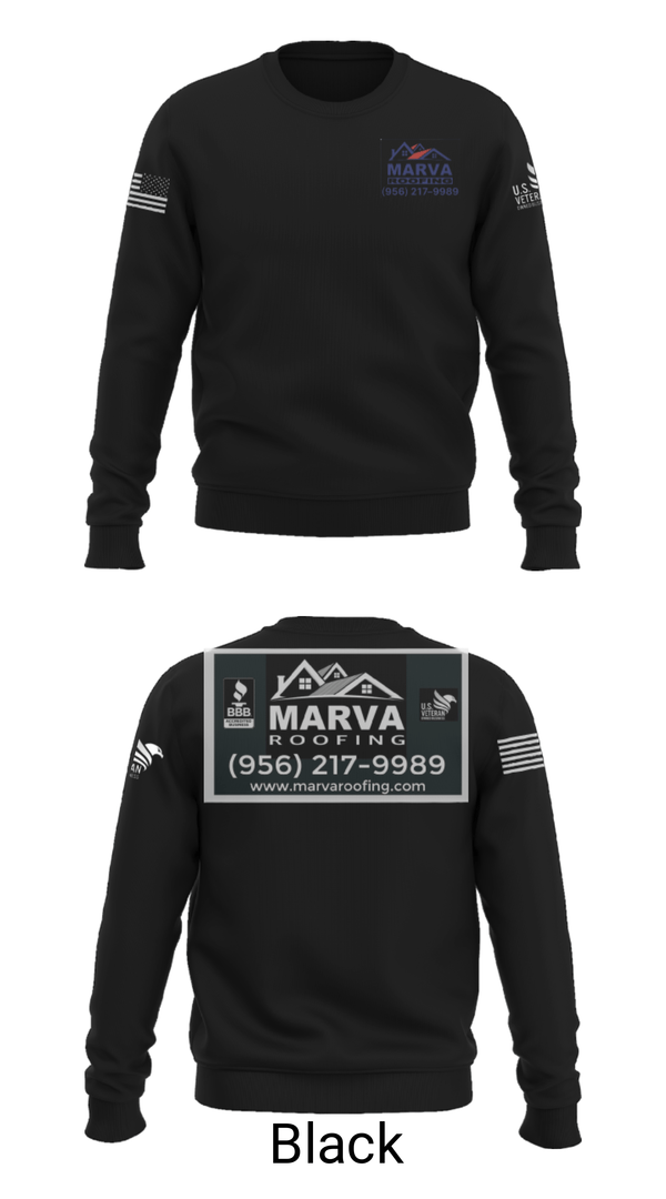 Crew Neck Sweatshirt, Marva Roofing, , Teamtime, Team time, sublimation, custom sports apparel, team uniforms, spirit wear, spiritwear, sports uniforms, custom shirts, team store, custom team store, fundraiser sports, apparel fundraiser
