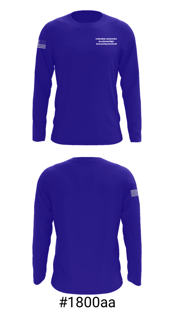 Long Sleeve Performance Shirt, Columbia Adventist Academy High School Basketball, Men's Basketball, Teamtime, Team time, sublimation, custom sports apparel, team uniforms, spirit wear, spiritwear, sports uniforms, custom shirts, team store, custom team store, fundraiser sports, apparel fundraiser