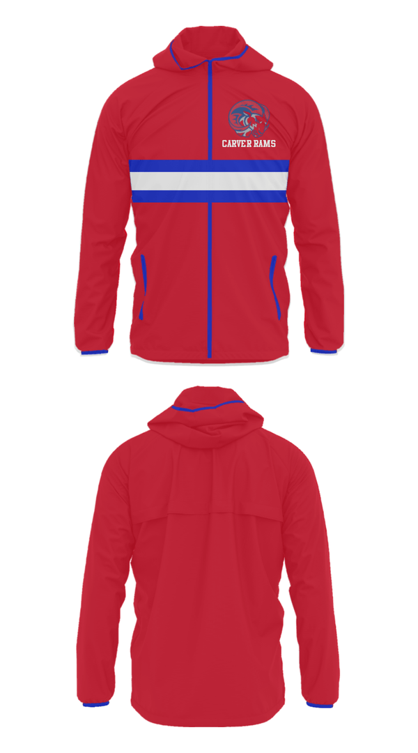 Windbreaker, Carver rams, Football, Teamtime, Team time, sublimation, custom sports apparel, team uniforms, spirit wear, spiritwear, sports uniforms, custom shirts, team store, custom team store, fundraiser sports, apparel fundraiser