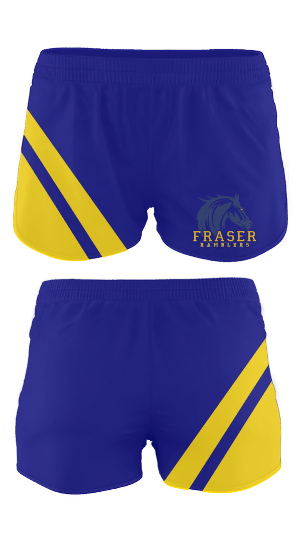 Track Shorts, Fraser High School Gymnastics, Spirit Store, Teamtime, Team time, sublimation, custom sports apparel, team uniforms, spirit wear, spiritwear, sports uniforms, custom shirts, team store, custom team store, fundraiser sports, apparel fundraiser