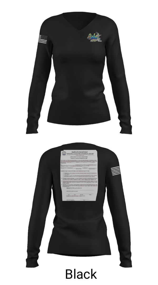 Women's Long Sleeve Vneck Shirt, Ailuk kijen bid, Baseball, Teamtime, Team time, sublimation, custom sports apparel, team uniforms, spirit wear, spiritwear, sports uniforms, custom shirts, team store, custom team store, fundraiser sports, apparel fundraiser