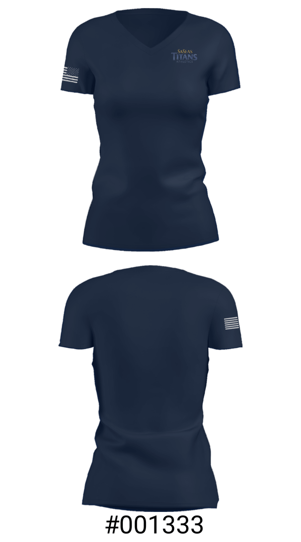 Women's Short Sleeve Vneck Shirt, Saseas Titans Athletics, Spirit Store, Teamtime, Team time, sublimation, custom sports apparel, team uniforms, spirit wear, spiritwear, sports uniforms, custom shirts, team store, custom team store, fundraiser sports, apparel fundraiser