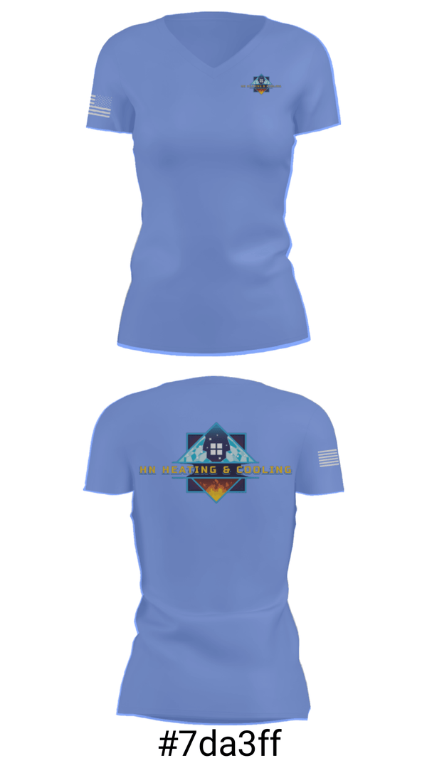 Women's Short Sleeve Vneck Shirt, HN Heating & Cooling, , Teamtime, Team time, sublimation, custom sports apparel, team uniforms, spirit wear, spiritwear, sports uniforms, custom shirts, team store, custom team store, fundraiser sports, apparel fundraiser