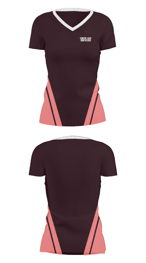 Women's Short Sleeve Vneck Shirt, Corso Air Services, , Teamtime, Team time, sublimation, custom sports apparel, team uniforms, spirit wear, spiritwear, sports uniforms, custom shirts, team store, custom team store, fundraiser sports, apparel fundraiser