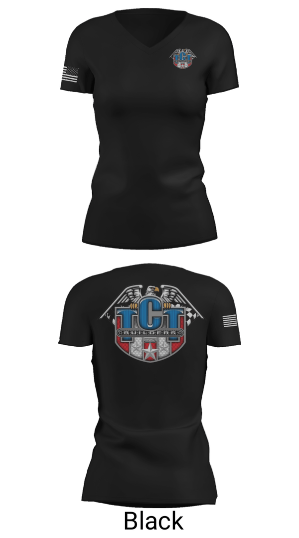 Women's Short Sleeve Vneck Shirt, TCT Builders Inc., , Teamtime, Team time, sublimation, custom sports apparel, team uniforms, spirit wear, spiritwear, sports uniforms, custom shirts, team store, custom team store, fundraiser sports, apparel fundraiser