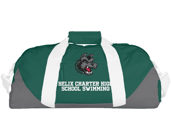 Duffle Bag, Helix Charter High School Swimming, Swimming, Teamtime, Team time, sublimation, custom sports apparel, team uniforms, spirit wear, spiritwear, sports uniforms, custom shirts, team store, custom team store, fundraiser sports, apparel fundraiser
