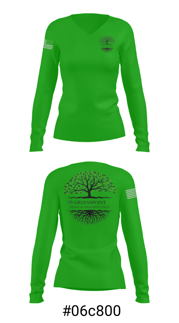 Women's Long Sleeve Vneck Shirt, Greens point financial center, , Teamtime, Team time, sublimation, custom sports apparel, team uniforms, spirit wear, spiritwear, sports uniforms, custom shirts, team store, custom team store, fundraiser sports, apparel fundraiser