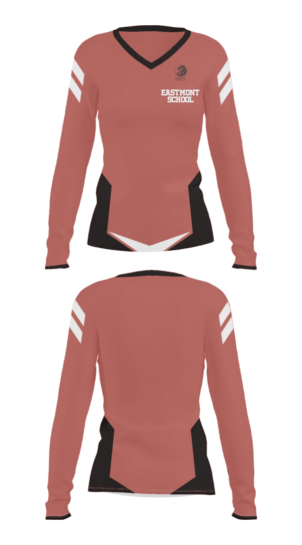 Women's Long Sleeve Vneck Shirt, Eastmont School, , Teamtime, Team time, sublimation, custom sports apparel, team uniforms, spirit wear, spiritwear, sports uniforms, custom shirts, team store, custom team store, fundraiser sports, apparel fundraiser