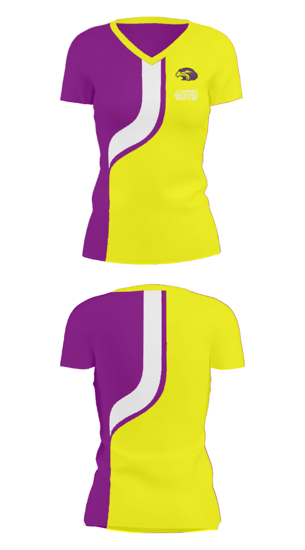 Women's Short Sleeve Vneck Shirt, J C Harmon High School Wrestling, Wrestling, Teamtime, Team time, sublimation, custom sports apparel, team uniforms, spirit wear, spiritwear, sports uniforms, custom shirts, team store, custom team store, fundraiser sports, apparel fundraiser