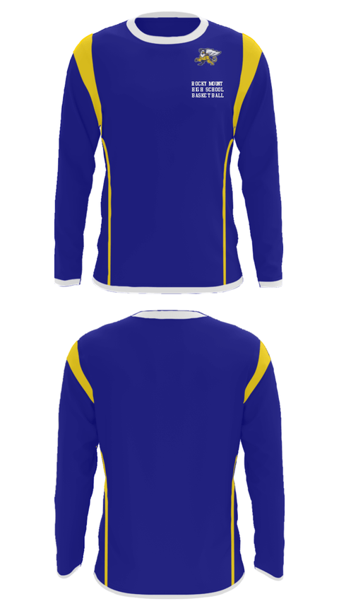 Long Sleeve Performance Shirt, Rocky Mount High School Basketball, Men's Basketball, Teamtime, Team time, sublimation, custom sports apparel, team uniforms, spirit wear, spiritwear, sports uniforms, custom shirts, team store, custom team store, fundraiser sports, apparel fundraiser