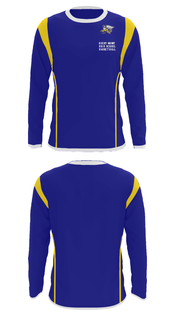 Long Sleeve Performance Shirt, Rocky Mount High School Basketball, Men's Basketball, Teamtime, Team time, sublimation, custom sports apparel, team uniforms, spirit wear, spiritwear, sports uniforms, custom shirts, team store, custom team store, fundraiser sports, apparel fundraiser