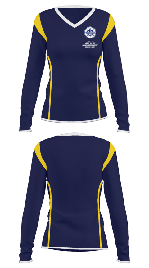 Women's Long Sleeve Vneck Shirt, Coastal Washington County Institute Of Technology, Spirit Store, Teamtime, Team time, sublimation, custom sports apparel, team uniforms, spirit wear, spiritwear, sports uniforms, custom shirts, team store, custom team store, fundraiser sports, apparel fundraiser