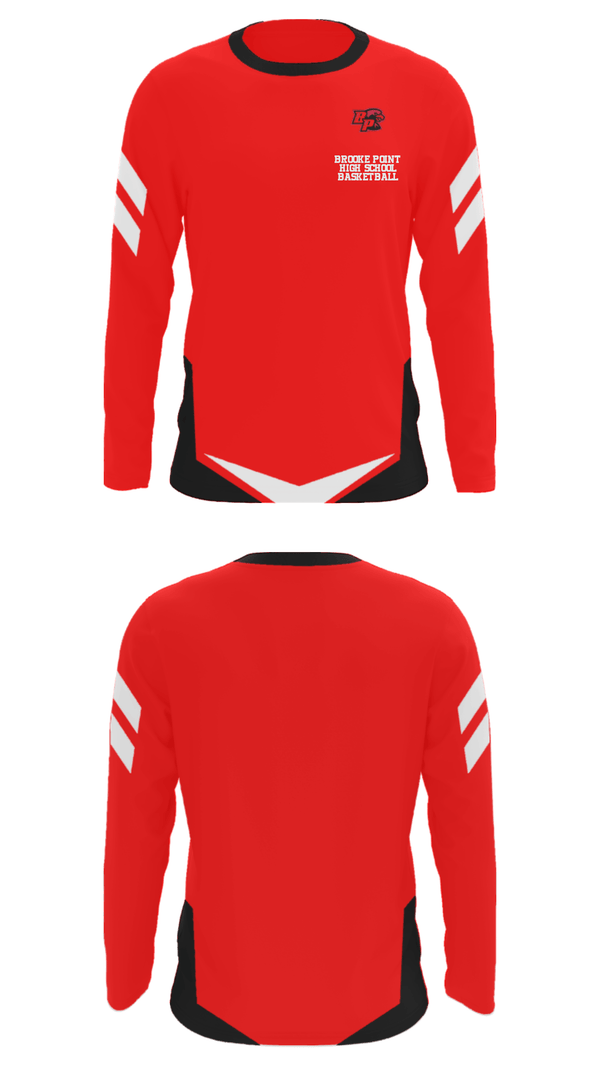 Long Sleeve Performance Shirt, Brooke Point High School Basketball, Men's Basketball, Teamtime, Team time, sublimation, custom sports apparel, team uniforms, spirit wear, spiritwear, sports uniforms, custom shirts, team store, custom team store, fundraiser sports, apparel fundraiser
