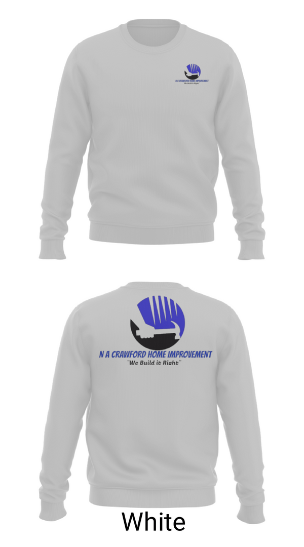 Crew Neck Sweatshirt, NA Crawford Home Improvement, , Teamtime, Team time, sublimation, custom sports apparel, team uniforms, spirit wear, spiritwear, sports uniforms, custom shirts, team store, custom team store, fundraiser sports, apparel fundraiser
