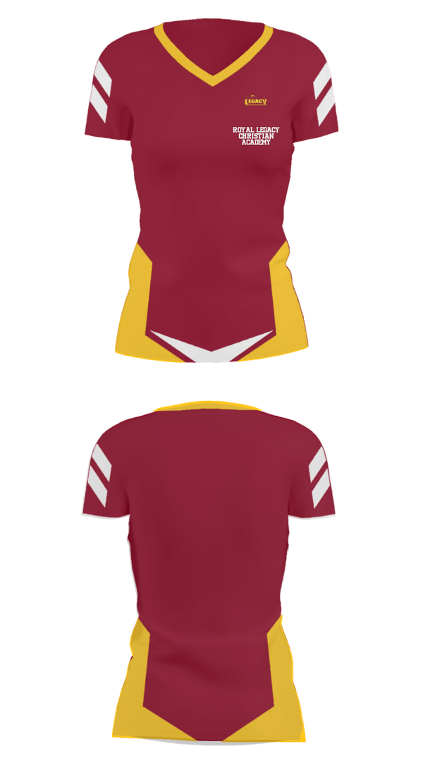 Women's Short Sleeve Vneck Shirt, Royal Legacy Christian Academy, Spirit Store, Teamtime, Team time, sublimation, custom sports apparel, team uniforms, spirit wear, spiritwear, sports uniforms, custom shirts, team store, custom team store, fundraiser sports, apparel fundraiser