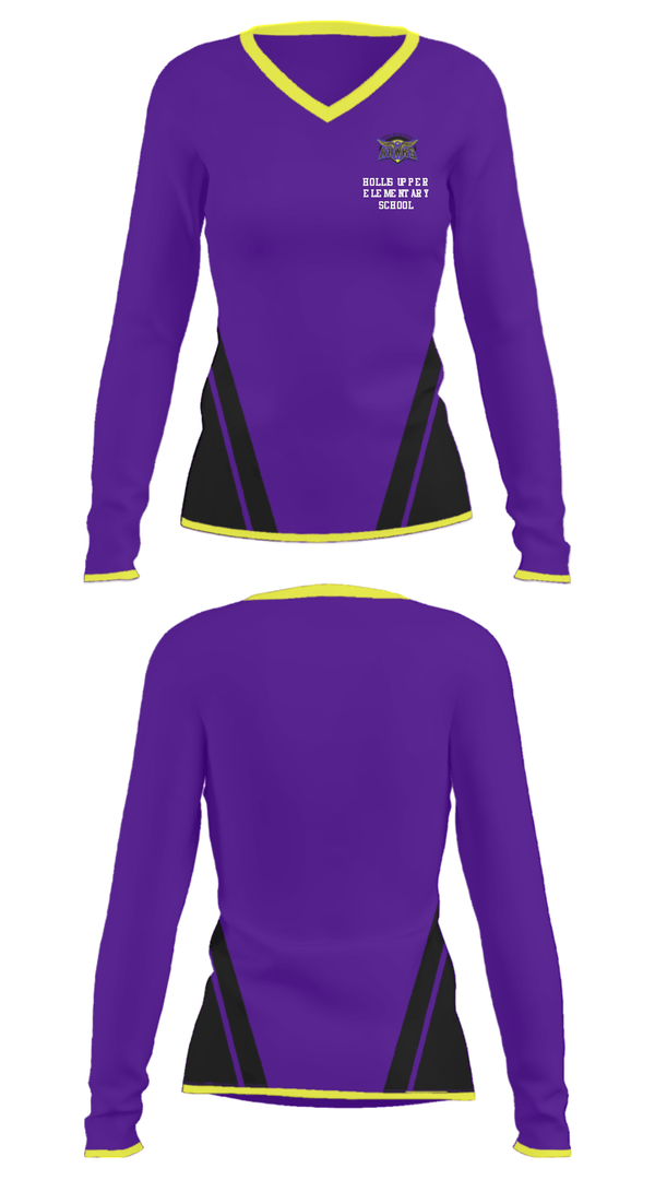 Women's Long Sleeve Vneck Shirt, Hollis Upper Elementary School, Spirit Store, Teamtime, Team time, sublimation, custom sports apparel, team uniforms, spirit wear, spiritwear, sports uniforms, custom shirts, team store, custom team store, fundraiser sports, apparel fundraiser