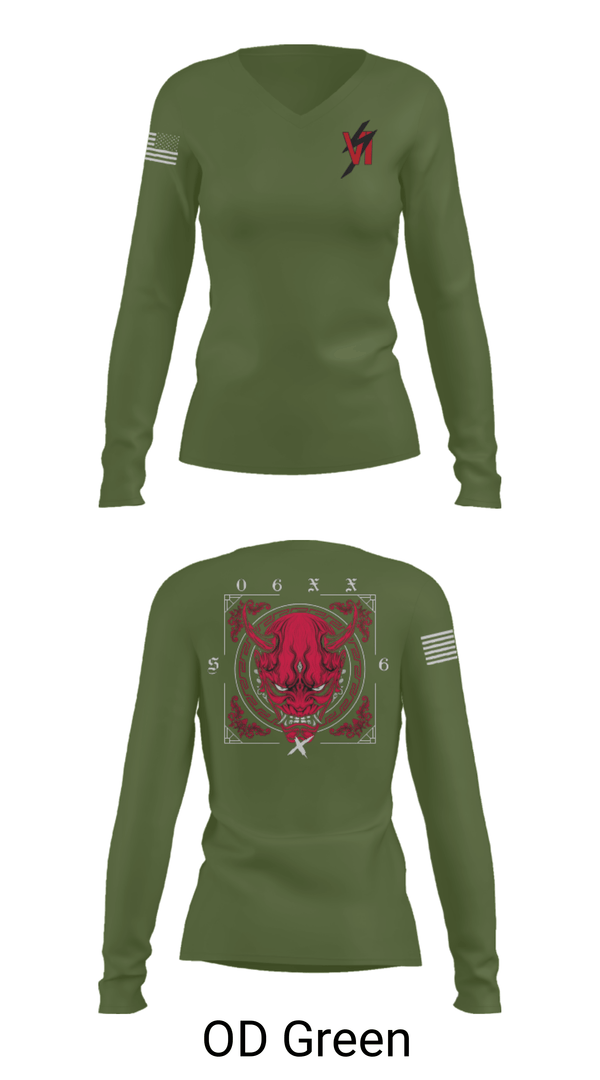 Women's Long Sleeve Vneck Shirt, 3d SGX, Marines, Teamtime, Team time, sublimation, custom sports apparel, team uniforms, spirit wear, spiritwear, sports uniforms, custom shirts, team store, custom team store, fundraiser sports, apparel fundraiser