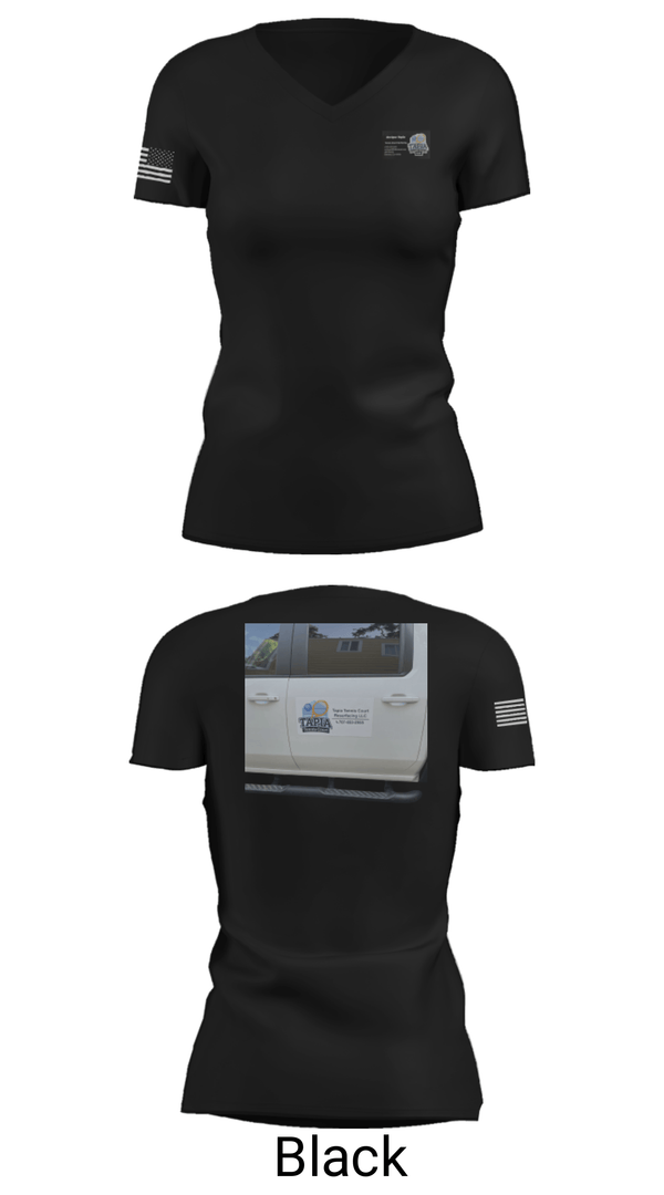 Women's Short Sleeve Vneck Shirt, Tapia Tennis courts Resulfacing LLC, , Teamtime, Team time, sublimation, custom sports apparel, team uniforms, spirit wear, spiritwear, sports uniforms, custom shirts, team store, custom team store, fundraiser sports, apparel fundraiser