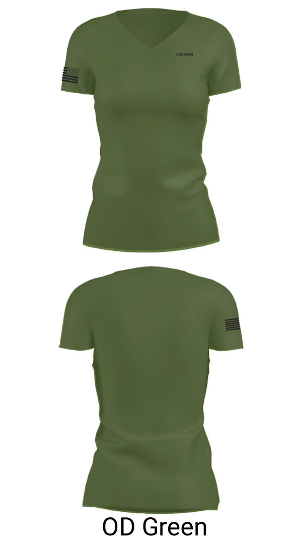 Women's Short Sleeve Vneck Shirt, E CO 21BEB, Army, Teamtime, Team time, sublimation, custom sports apparel, team uniforms, spirit wear, spiritwear, sports uniforms, custom shirts, team store, custom team store, fundraiser sports, apparel fundraiser