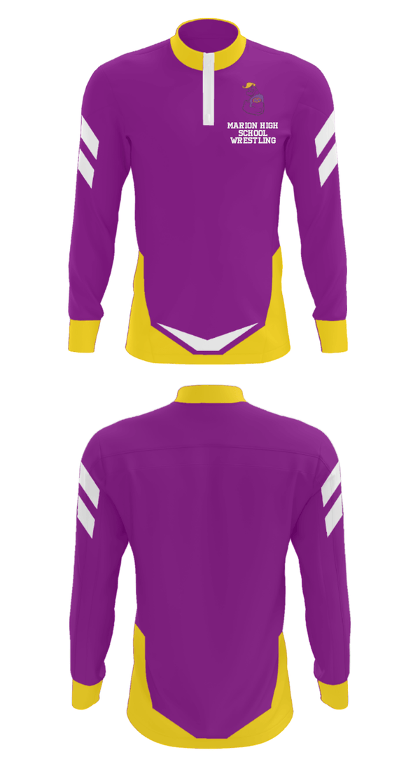 Quarter Zip Jacket, Marion High School Wrestling, Wrestling, Teamtime, Team time, sublimation, custom sports apparel, team uniforms, spirit wear, spiritwear, sports uniforms, custom shirts, team store, custom team store, fundraiser sports, apparel fundraiser