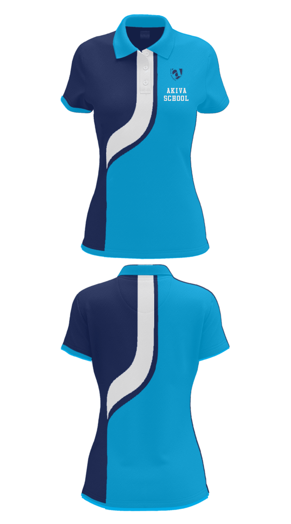 Women's Short Sleeve Performance Polo, Akiva School, Spirit Store, Teamtime, Team time, sublimation, custom sports apparel, team uniforms, spirit wear, spiritwear, sports uniforms, custom shirts, team store, custom team store, fundraiser sports, apparel fundraiser