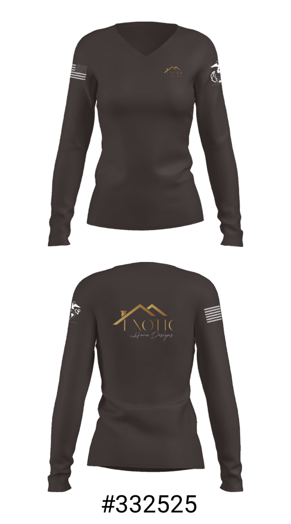 Women's Long Sleeve Vneck Shirt, Exotic home designs, , Teamtime, Team time, sublimation, custom sports apparel, team uniforms, spirit wear, spiritwear, sports uniforms, custom shirts, team store, custom team store, fundraiser sports, apparel fundraiser