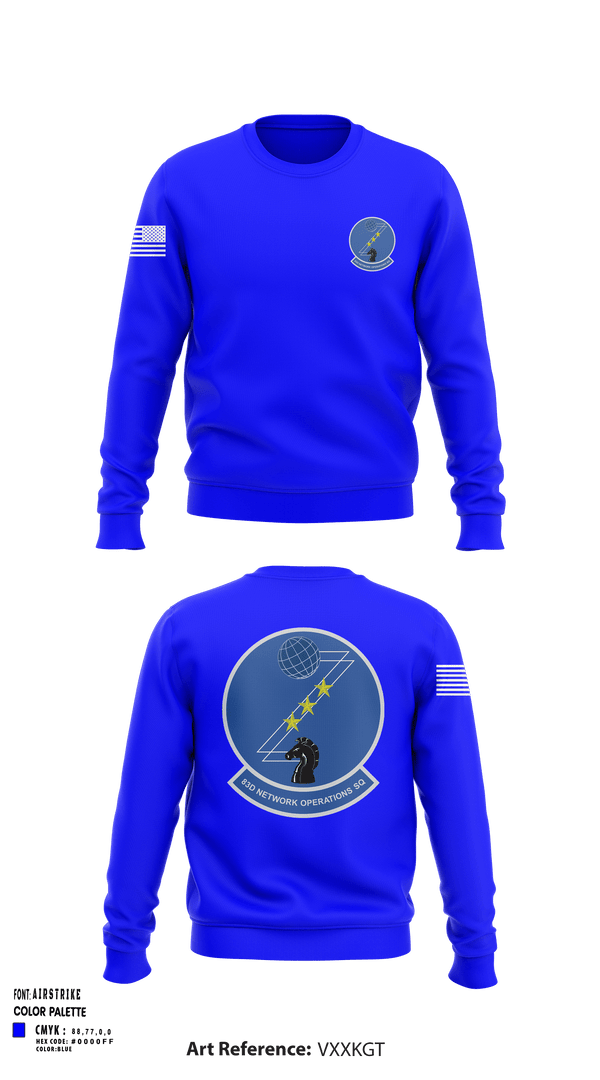 Crew Neck Sweatshirt, 83 NOS, Air Force, Teamtime, Team time, sublimation, custom sports apparel, team uniforms, spirit wear, spiritwear, sports uniforms, custom shirts, team store, custom team store, fundraiser sports, apparel fundraiser