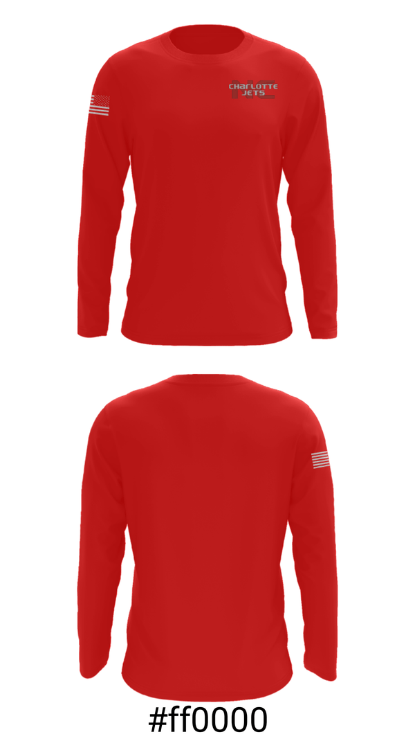 Long Sleeve Performance Shirt, Charlotte Jets Basketball Organization, Men's Basketball, Teamtime, Team time, sublimation, custom sports apparel, team uniforms, spirit wear, spiritwear, sports uniforms, custom shirts, team store, custom team store, fundraiser sports, apparel fundraiser