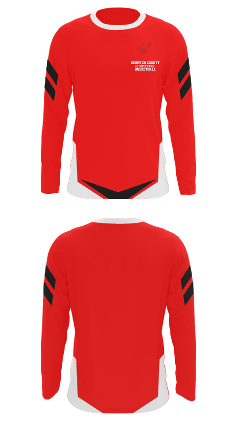 Long Sleeve Performance Shirt, Screven County High School Basketball, Women's Basketball, Teamtime, Team time, sublimation, custom sports apparel, team uniforms, spirit wear, spiritwear, sports uniforms, custom shirts, team store, custom team store, fundraiser sports, apparel fundraiser