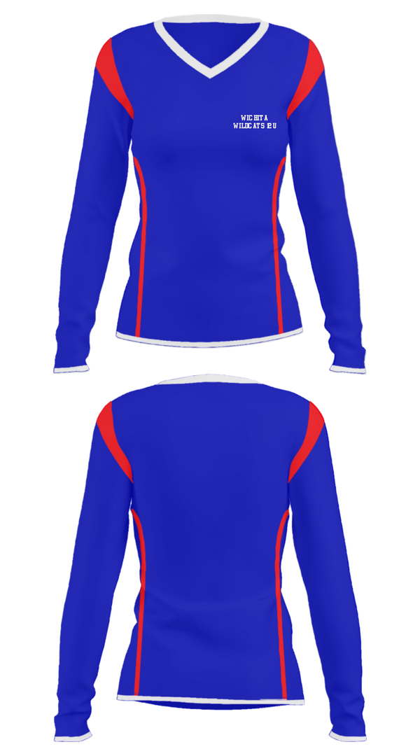 Women's Long Sleeve Vneck Shirt, Wichita WILDCATS 12U, Baseball, Teamtime, Team time, sublimation, custom sports apparel, team uniforms, spirit wear, spiritwear, sports uniforms, custom shirts, team store, custom team store, fundraiser sports, apparel fundraiser