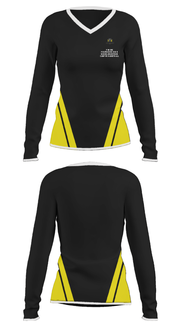 Women's Long Sleeve Vneck Shirt, Purdue Polytechnic High School-Downtown Campus Basketball, Women's Basketball, Teamtime, Team time, sublimation, custom sports apparel, team uniforms, spirit wear, spiritwear, sports uniforms, custom shirts, team store, custom team store, fundraiser sports, apparel fundraiser