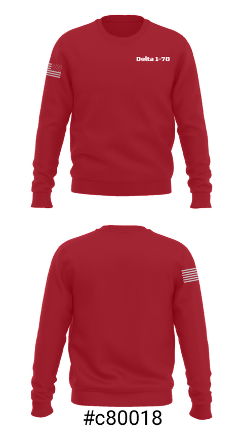 Crew Neck Sweatshirt, Delta 1-78, Army, Teamtime, Team time, sublimation, custom sports apparel, team uniforms, spirit wear, spiritwear, sports uniforms, custom shirts, team store, custom team store, fundraiser sports, apparel fundraiser