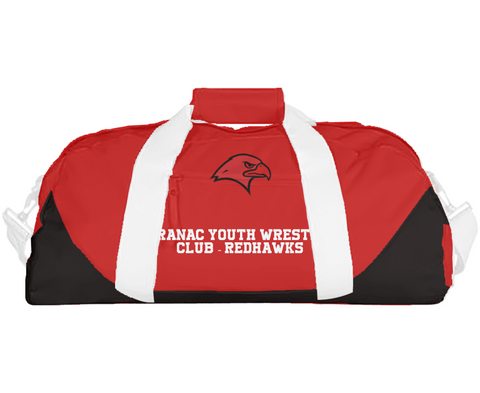 Duffle Bag, Saranac Youth Wrestling Club - Redhawks, Wrestling, Teamtime, Team time, sublimation, custom sports apparel, team uniforms, spirit wear, spiritwear, sports uniforms, custom shirts, team store, custom team store, fundraiser sports, apparel fundraiser