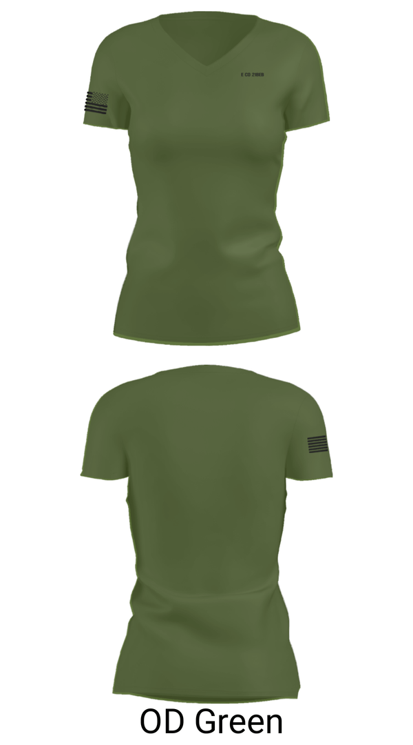 Women's Short Sleeve Vneck Shirt, E CO 21BEB, Army, Teamtime, Team time, sublimation, custom sports apparel, team uniforms, spirit wear, spiritwear, sports uniforms, custom shirts, team store, custom team store, fundraiser sports, apparel fundraiser